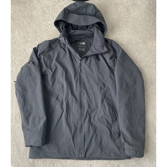 North Face Jacket Mens Medium Gray Apex Flex Goretex Waterproof Hooded Primaloft - Picture 1 of 10